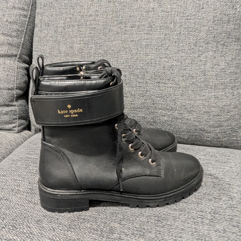Kate Spade Black Leather Ankle Boots